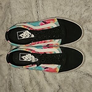 VANS Off the Wall Old Skool Tie Dye Sneaker-Canvas-Lace Up-Low Top-Women Sz 8